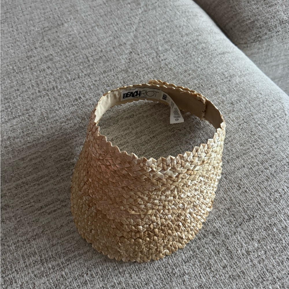 Beach Riot Tan straw visor hat